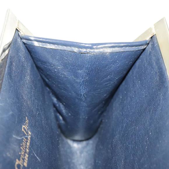 Christian Dior Trotter Canvas Pouch Navy Gold Auth 94733 - Picture 15 of 16